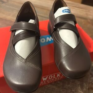 Wolky Brown Leather Mary Jane size EU 37 US 6 Passion Cafe New